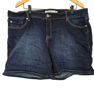 Torrid Denim Dark Wash‎ Distressed Cuffed Shorts Women's Size 22 Plus Size